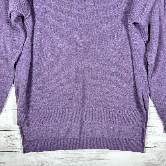 UGG Estela Purple Knit Hi-Low Lightweight Textured Pullover Sweater Womens XL - Picture 4 of 5